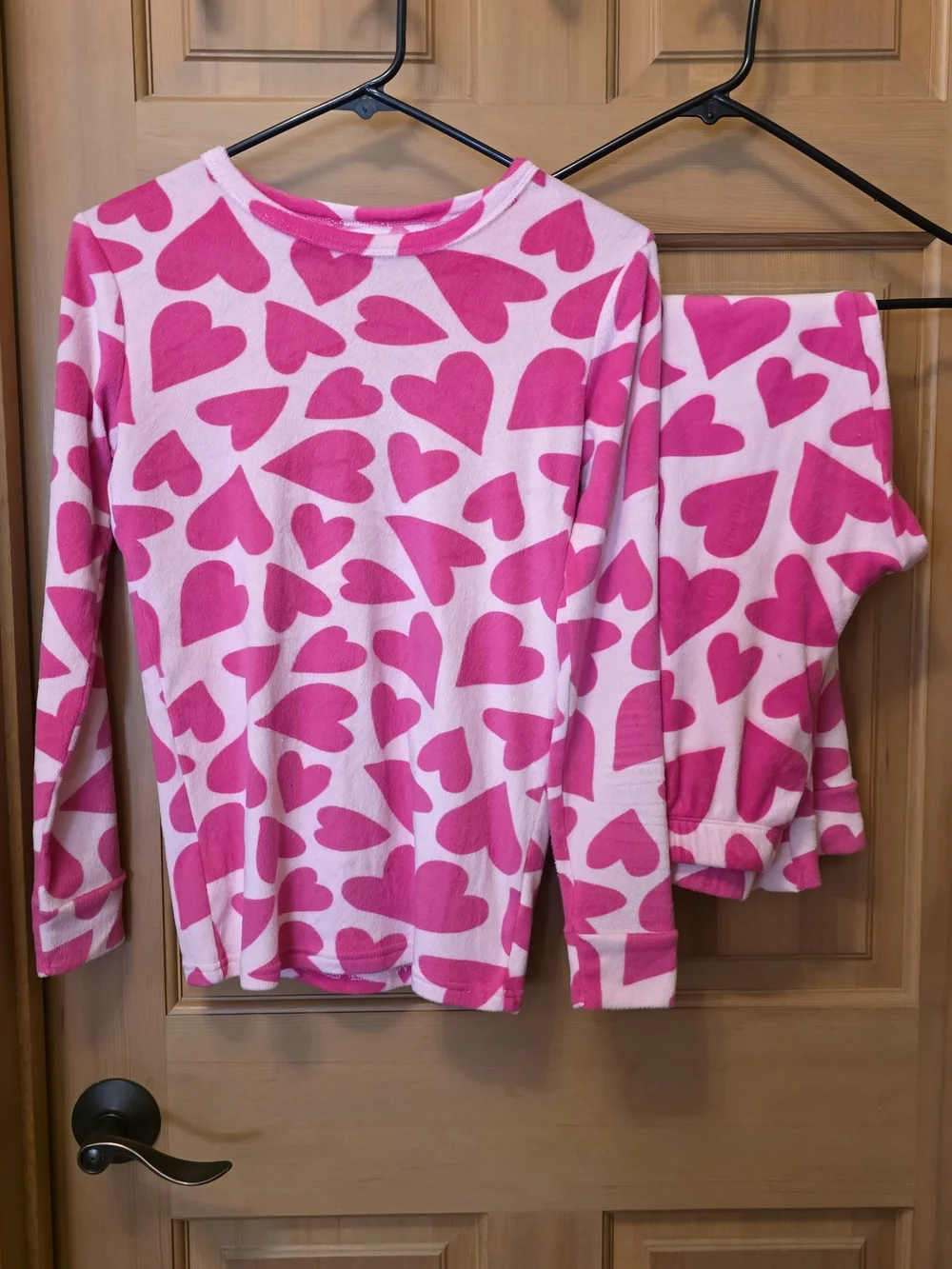 Girl's Cat & Jack Pink Heart Print Pajama Set